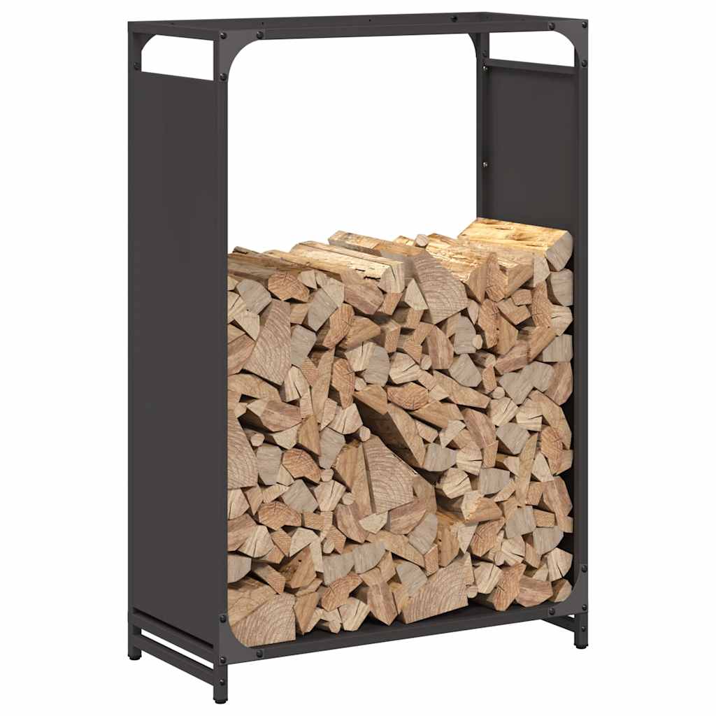 Firewood Rack Black 60x28x90 cm Cold-rolled steel