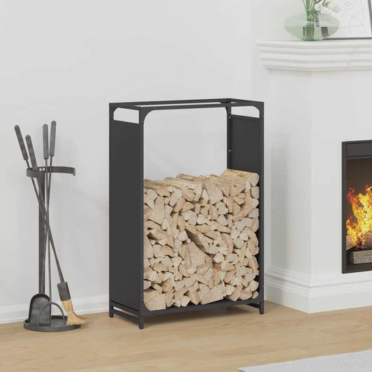 Firewood Rack Black 60x28x90 cm Cold-rolled steel