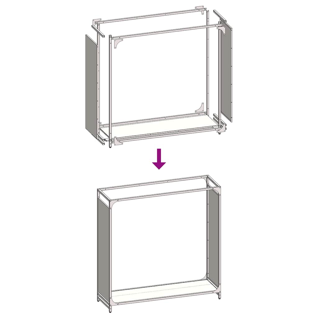 Firewood Rack White 90x28x90 cm Cold-rolled steel