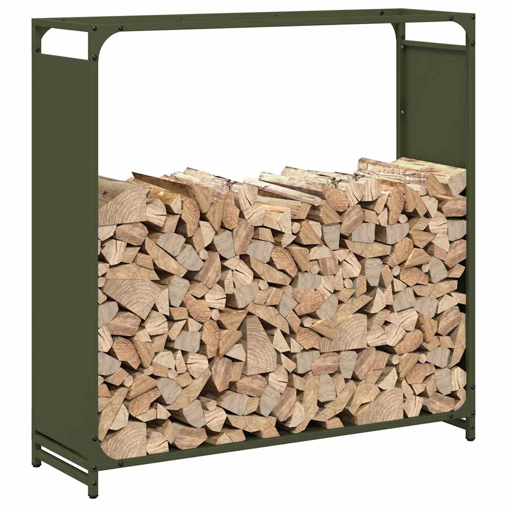 Firewood Rack Olive Green 90x28x90 cm Cold-rolled steel