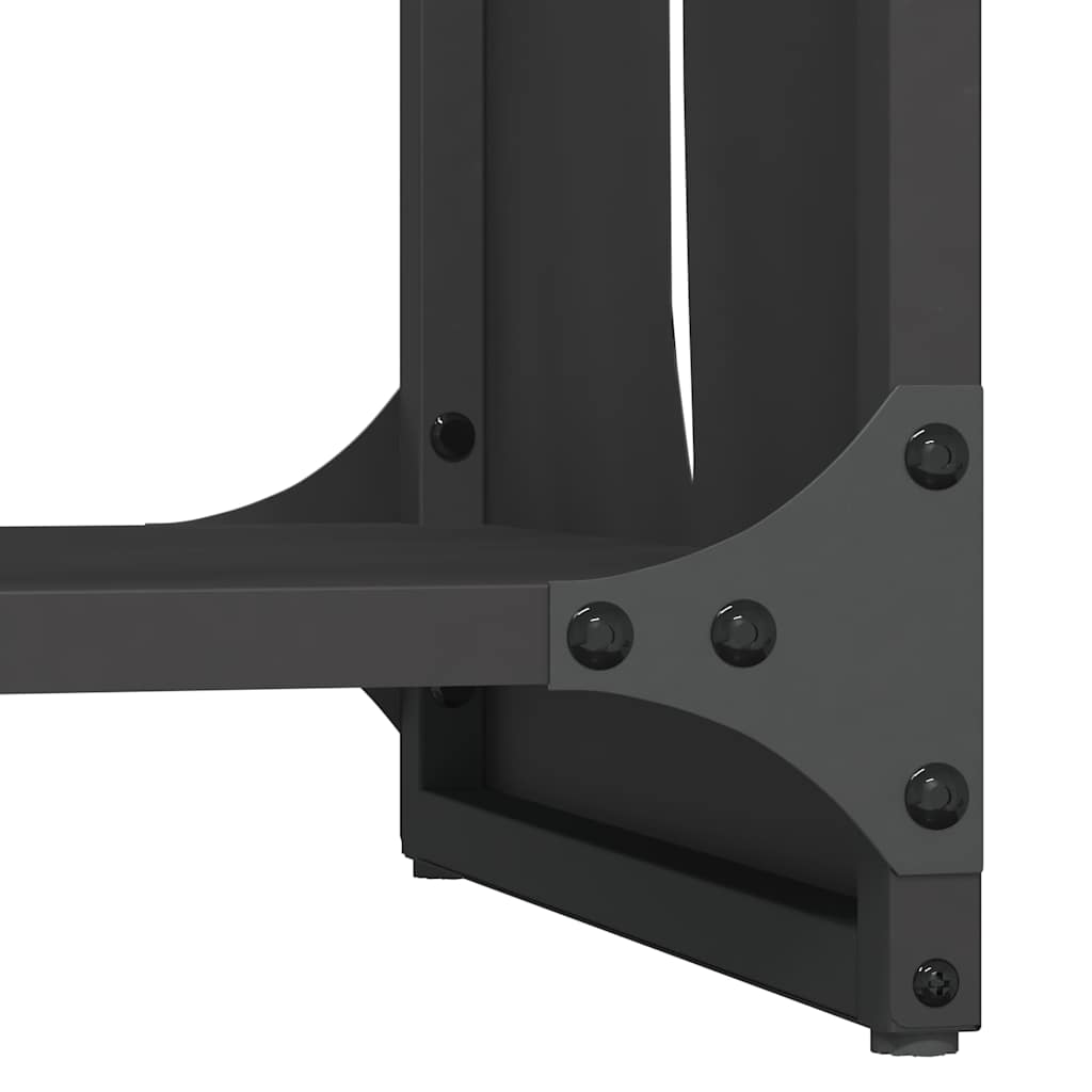 Firewood Rack Black 40x30x80 cm Cold-rolled steel