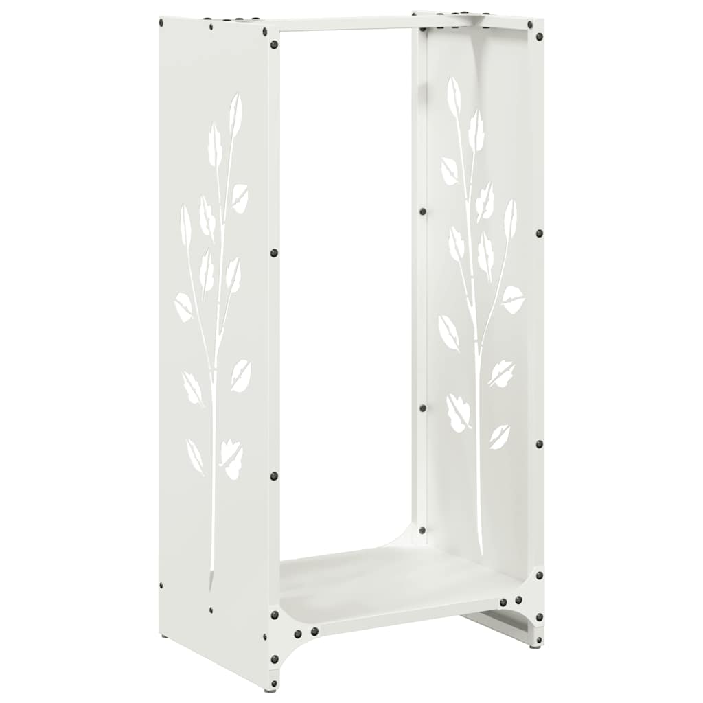 Firewood Rack White 40x30x80 cm Cold-rolled steel