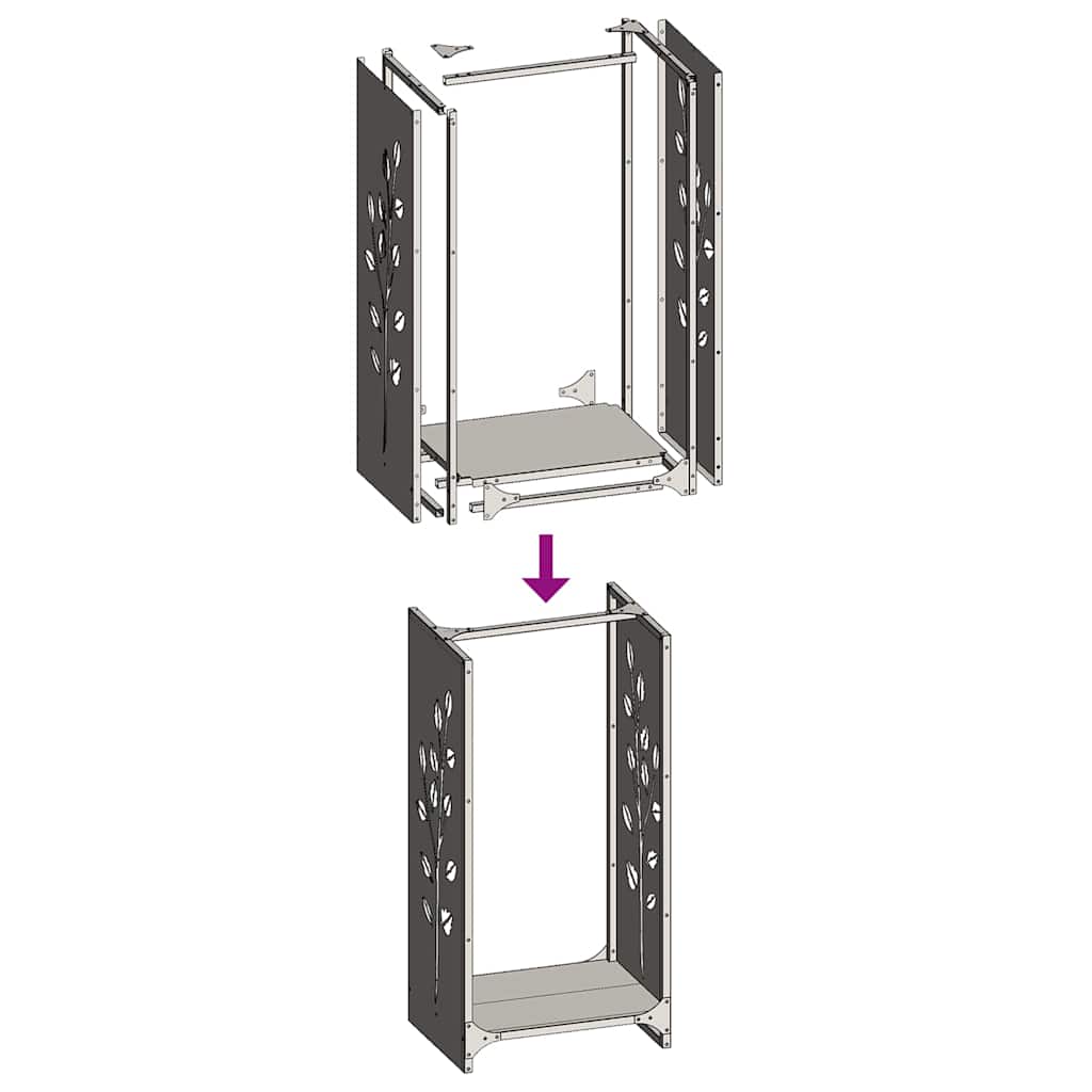 Firewood Rack 40x30x80 cm Stainless Steel