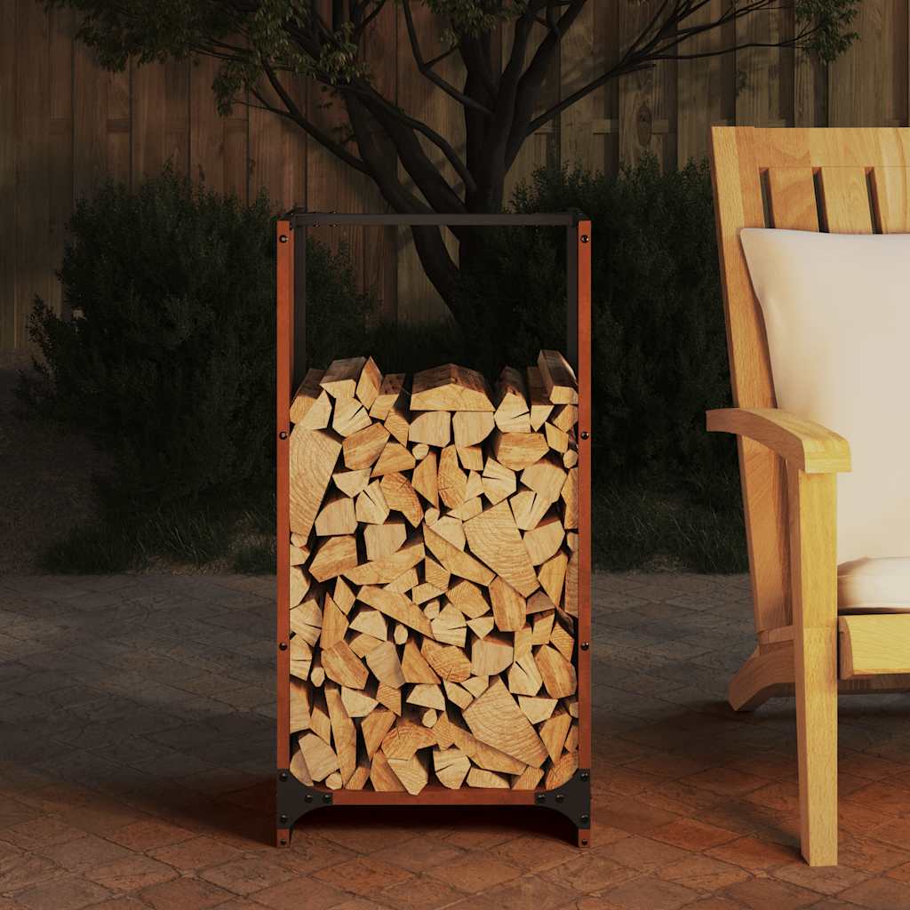 Firewood Rack 40x30x80 cm Weathering Steel