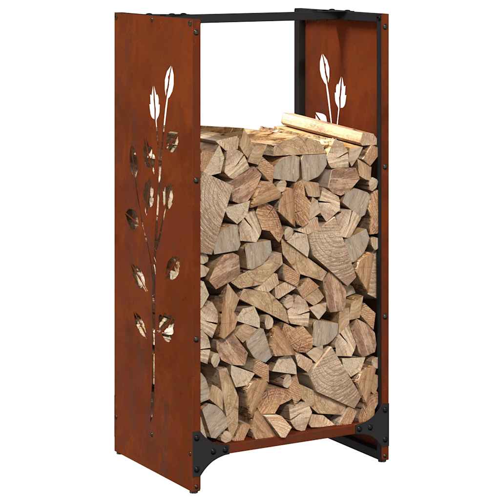 Firewood Rack 40x30x80 cm Weathering Steel