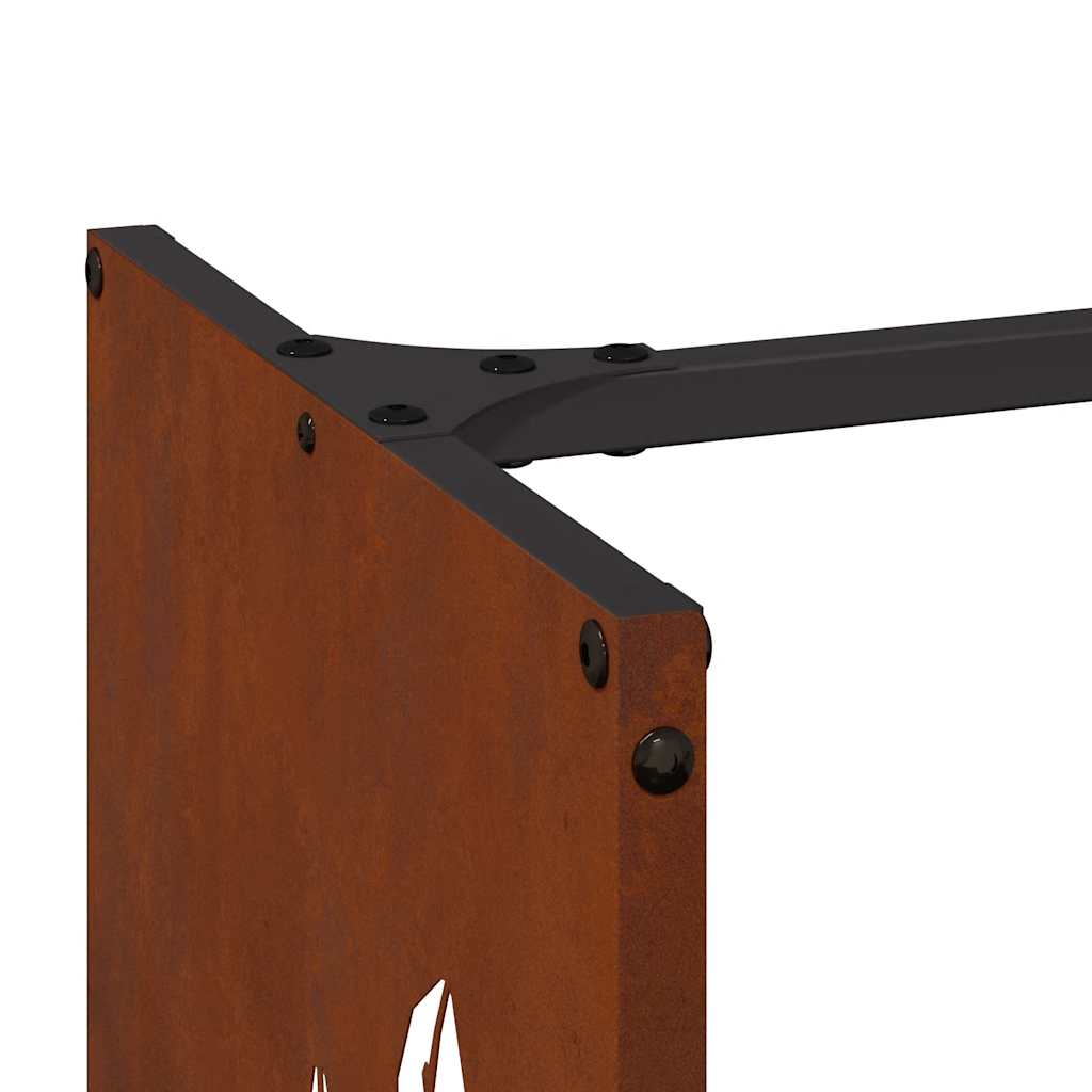 Firewood Rack 40x30x80 cm Weathering Steel