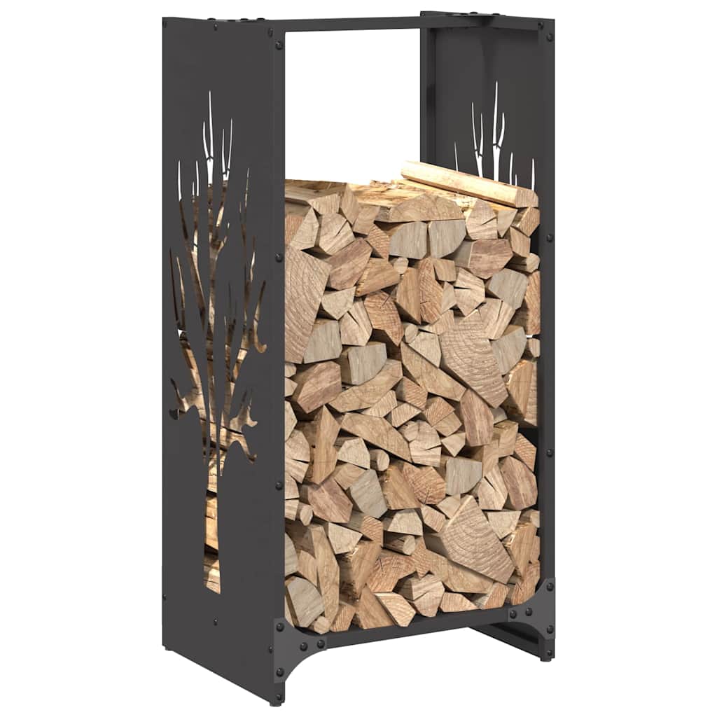 Firewood Rack Black 40x30x80 cm Cold-rolled steel