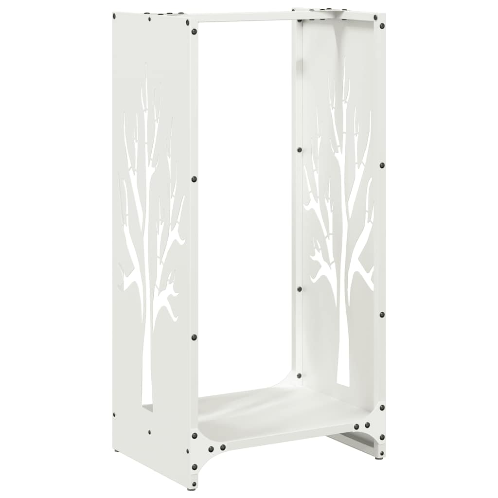 Firewood Rack White 40x30x80 cm Cold-rolled steel