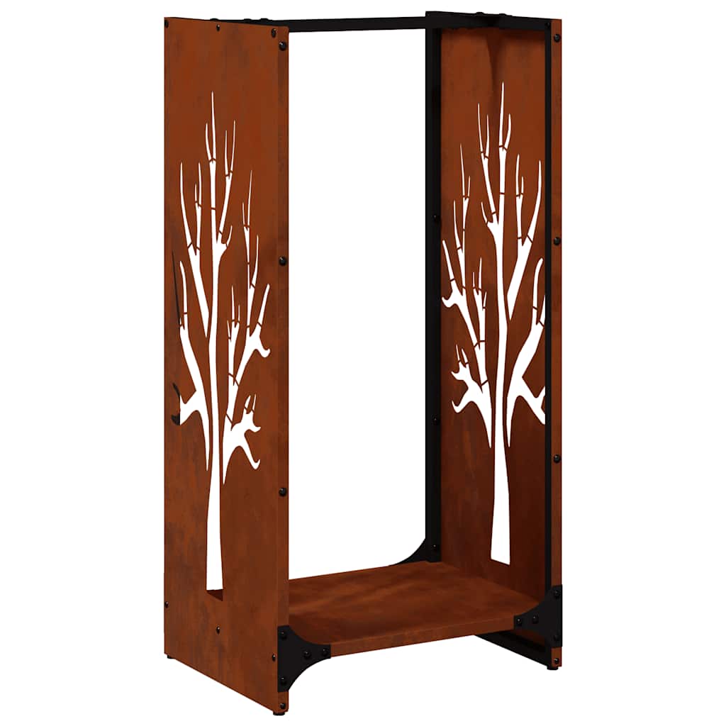 Firewood Rack 40x30x80 cm Weathering Steel