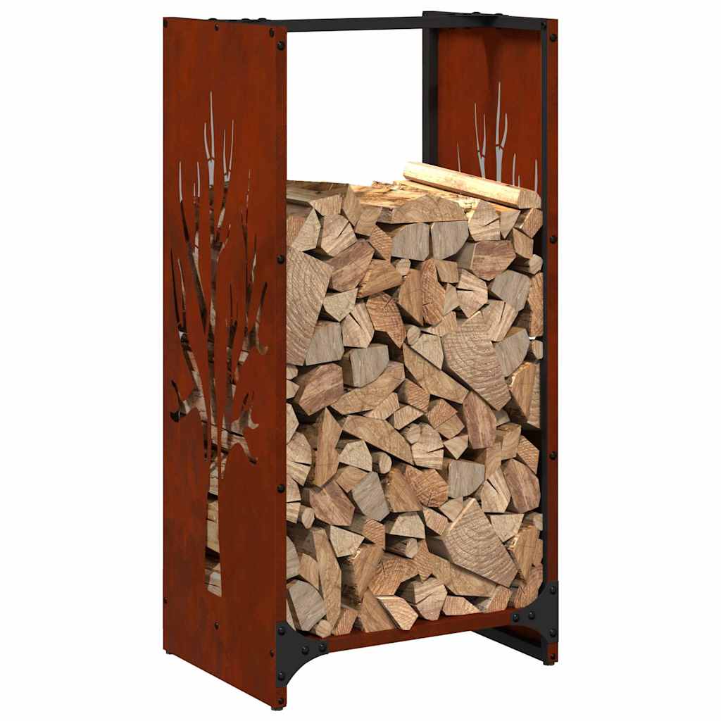 Firewood Rack 40x30x80 cm Weathering Steel