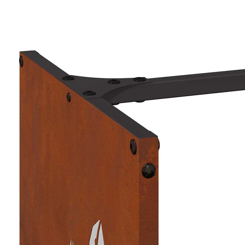 Firewood Rack 40x30x80 cm Weathering Steel