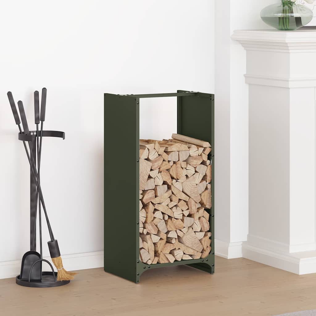 Firewood Rack Olive Green 40x30x80 cm Cold-rolled steel