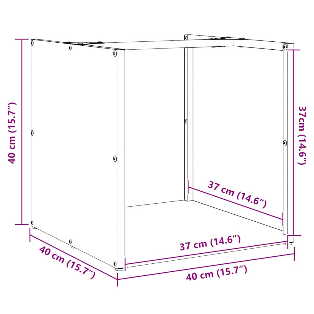 Firewood Rack Black 40x40x40 cm Cold-rolled steel