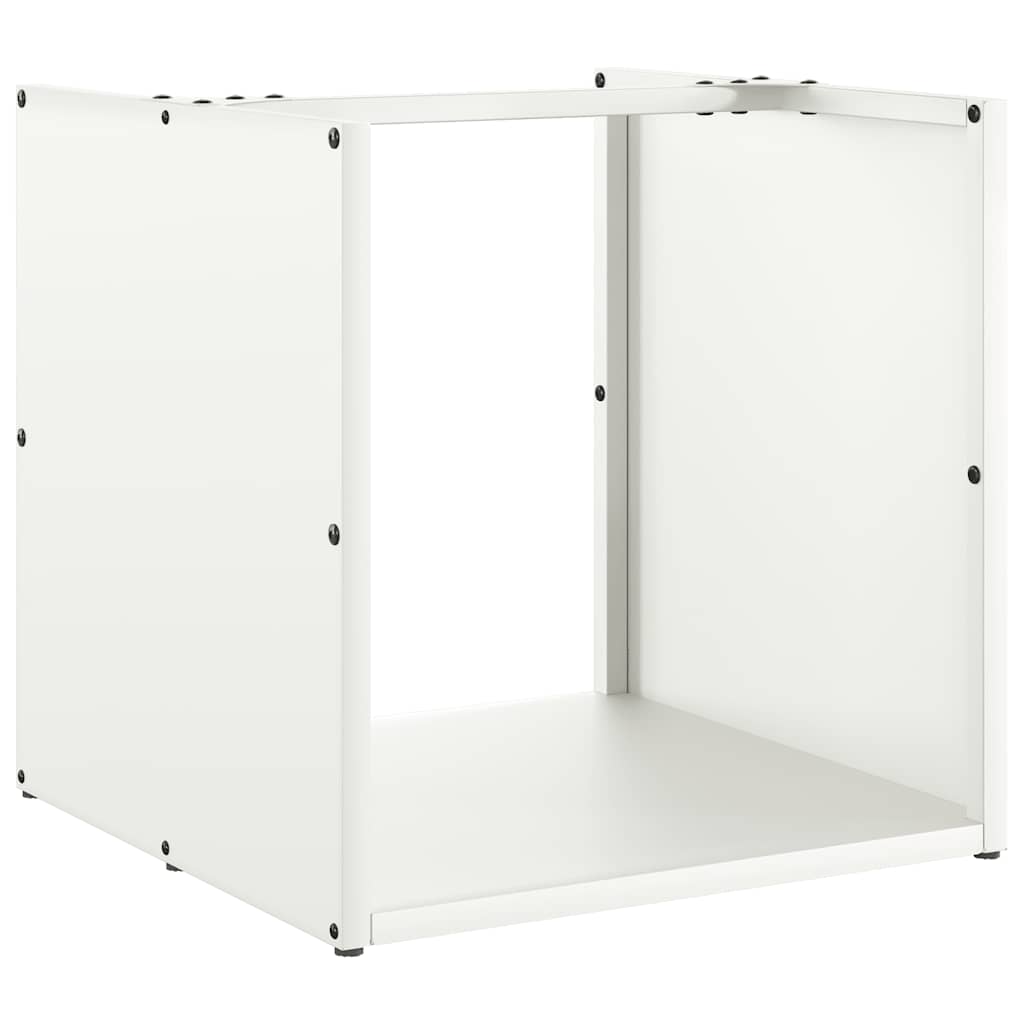Firewood Rack White 40x40x40 cm Cold-rolled steel