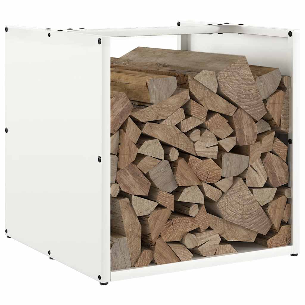 Firewood Rack White 40x40x40 cm Cold-rolled steel