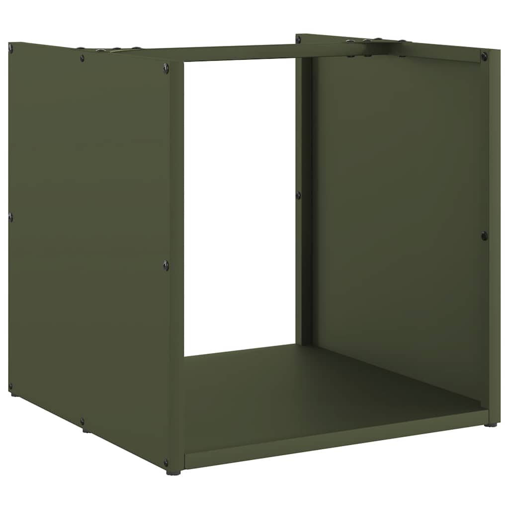 Firewood Rack Olive Green 40x40x40 cm Cold-rolled steel