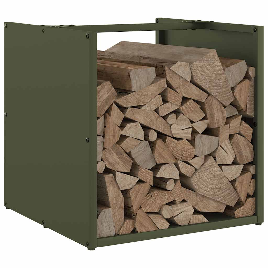 Firewood Rack Olive Green 40x40x40 cm Cold-rolled steel