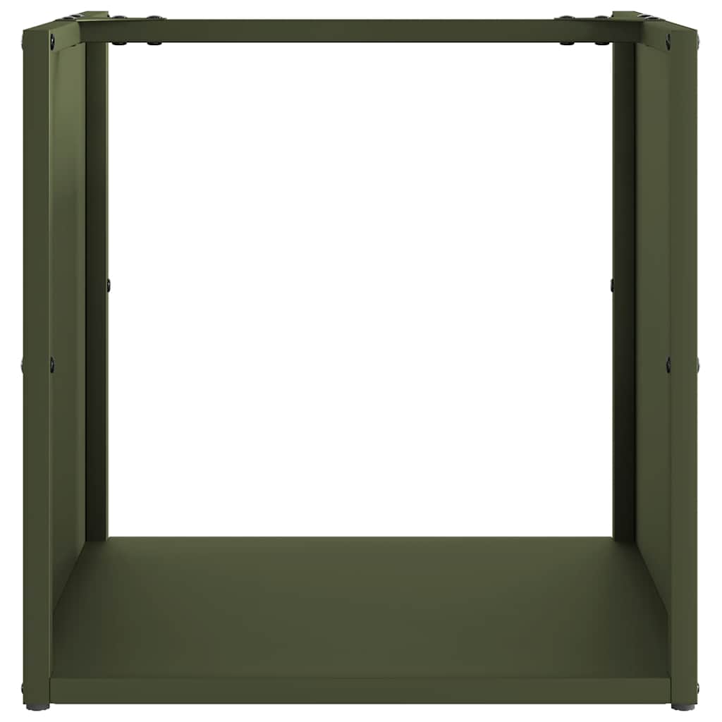 Firewood Rack Olive Green 40x40x40 cm Cold-rolled steel