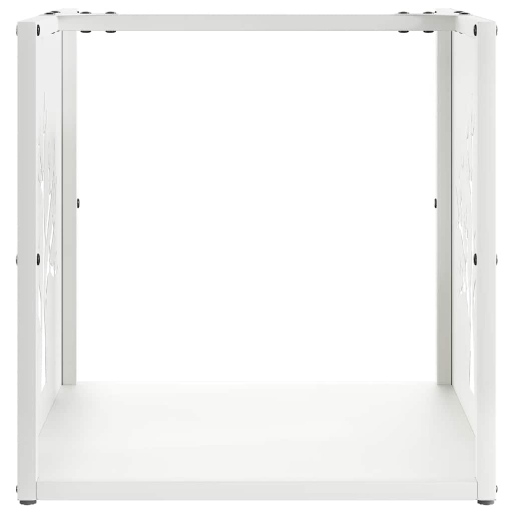 Firewood Rack White 40x40x40 cm Cold-rolled steel