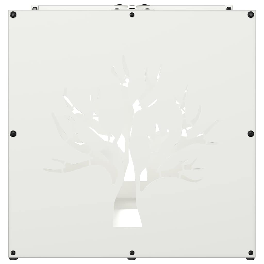Firewood Rack White 40x40x40 cm Cold-rolled steel