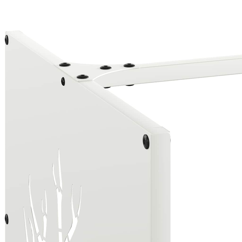 Firewood Rack White 40x40x40 cm Cold-rolled steel