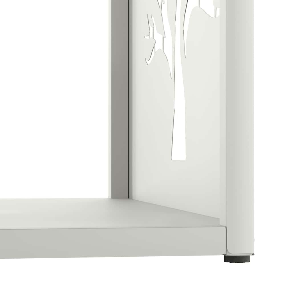 Firewood Rack White 40x40x40 cm Cold-rolled steel