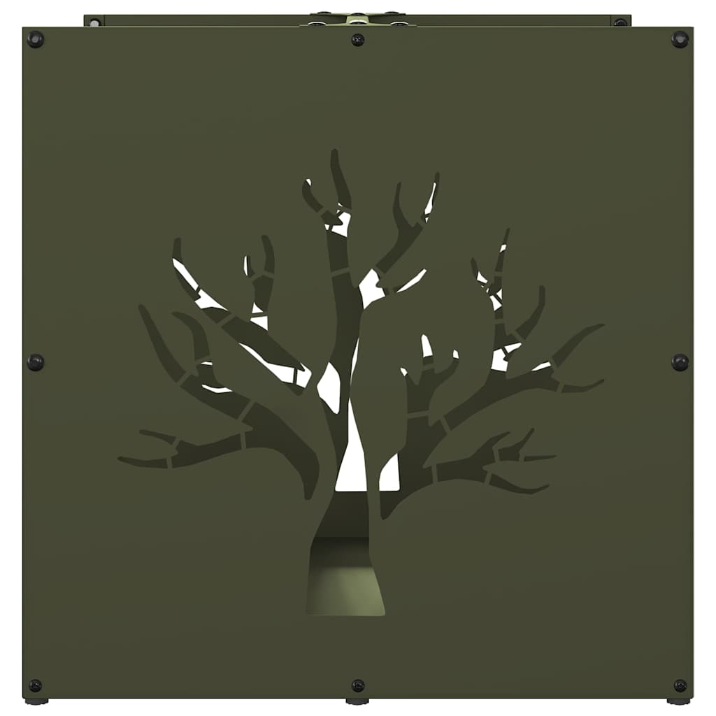 Firewood Rack Olive Green 40x40x40 cm Cold-rolled steel