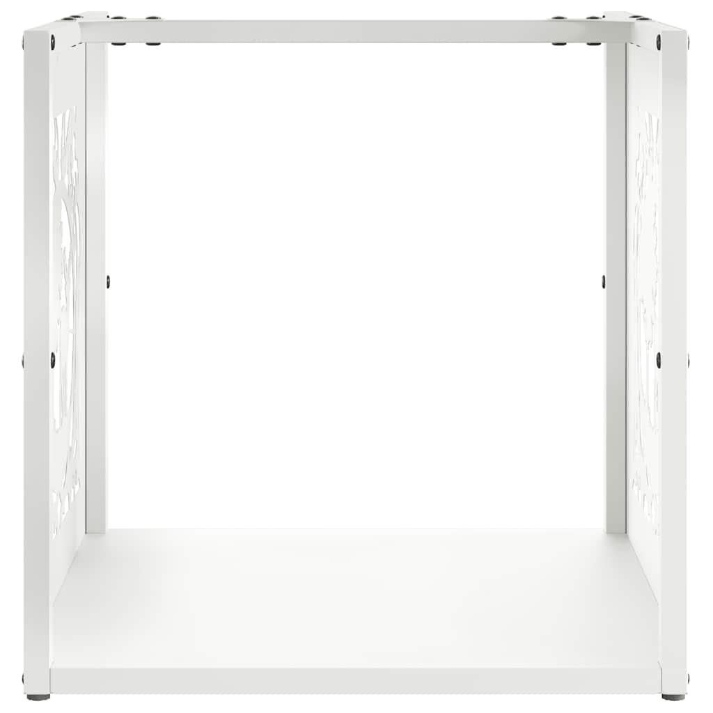 Firewood Rack White 40x40x40 cm Cold-rolled steel