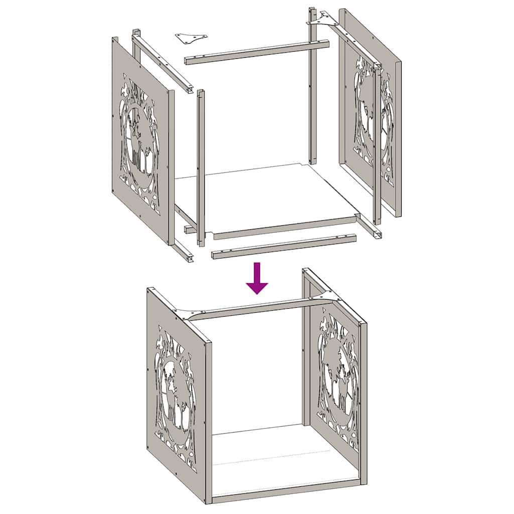 Firewood Rack Anthracite 40x40x40 cm Cold-rolled steel