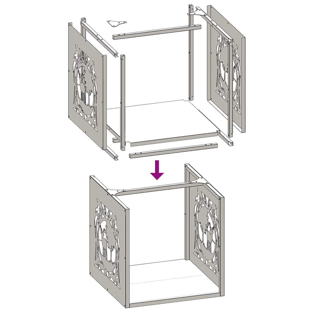 Firewood Rack Olive Green 40x40x40 cm Cold-rolled steel