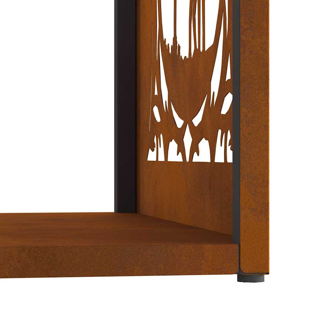 vidaXL Firewood Rack 40x40x40 cm Weathering Steel