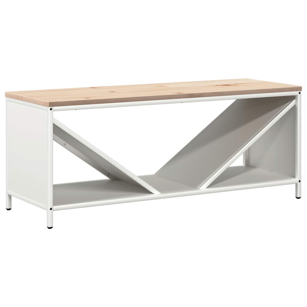 Firewood Rack with Wooden Top White 100.5x35.5x40 cm