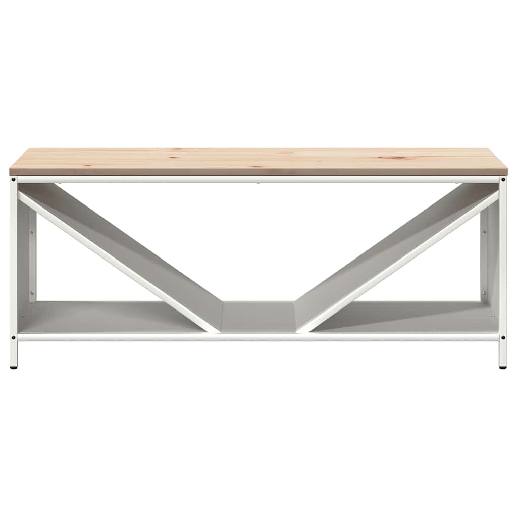 Firewood Rack with Wooden Top White 100.5x35.5x40 cm