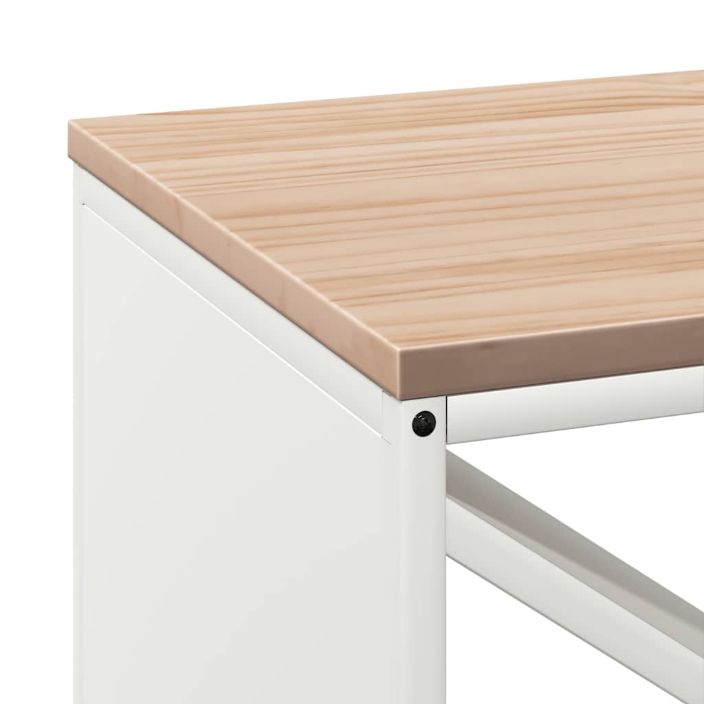 Firewood Rack with Wooden Top White 100.5x35.5x40 cm