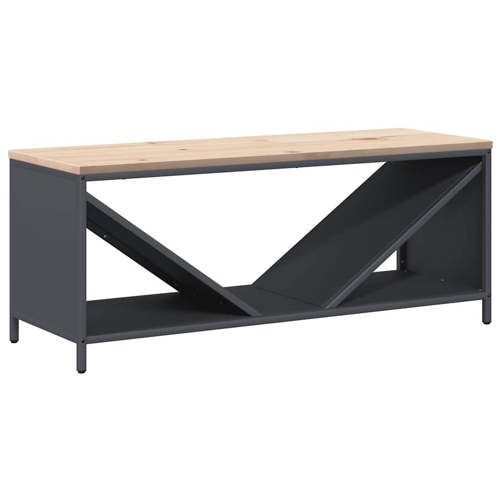 Firewood Rack with Wooden Top Anthracite 100.5x35.5x40 cm