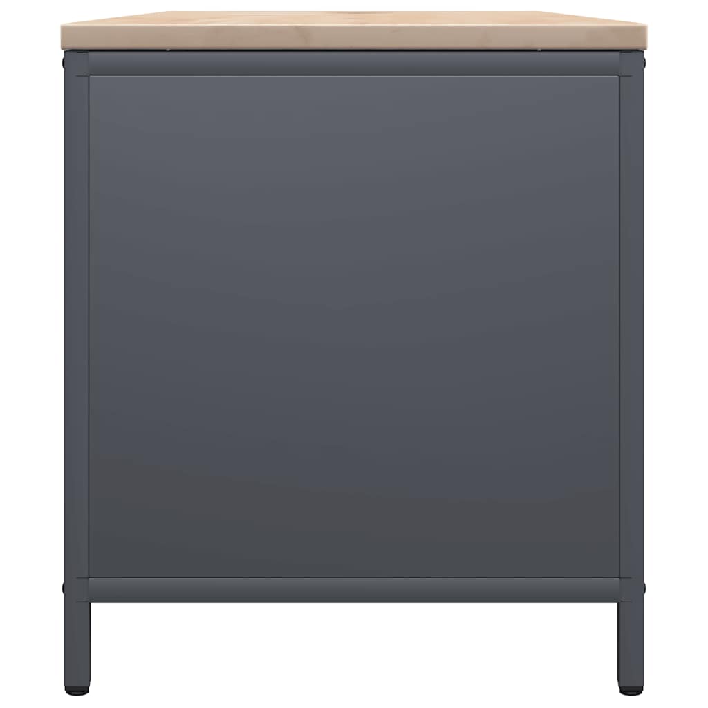 Firewood Rack with Wooden Top Anthracite 100.5x35.5x40 cm