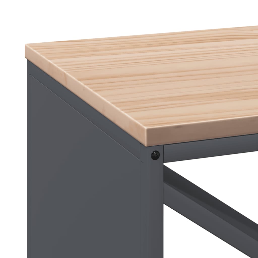 Firewood Rack with Wooden Top Anthracite 100.5x35.5x40 cm