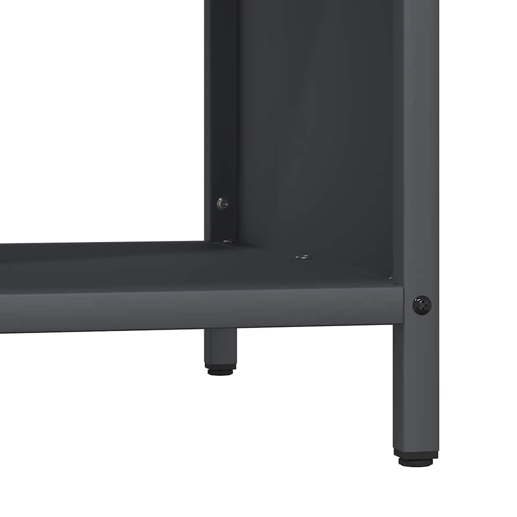 Firewood Rack with Wooden Top Anthracite 100.5x35.5x40 cm