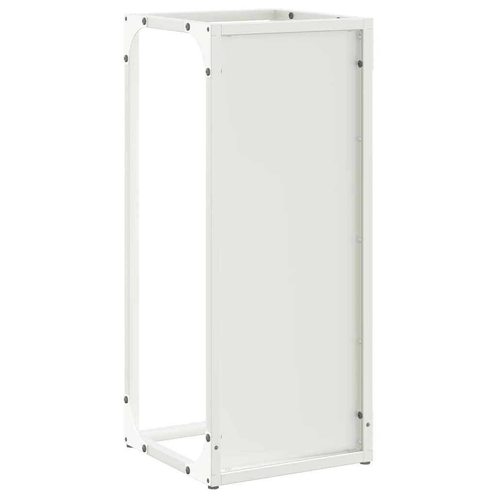 Firewood Rack White 25x25x60 cm Cold-rolled steel