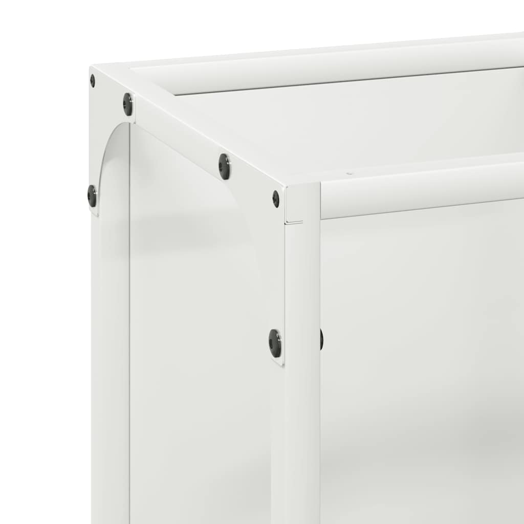 Firewood Rack White 25x25x60 cm Cold-rolled steel