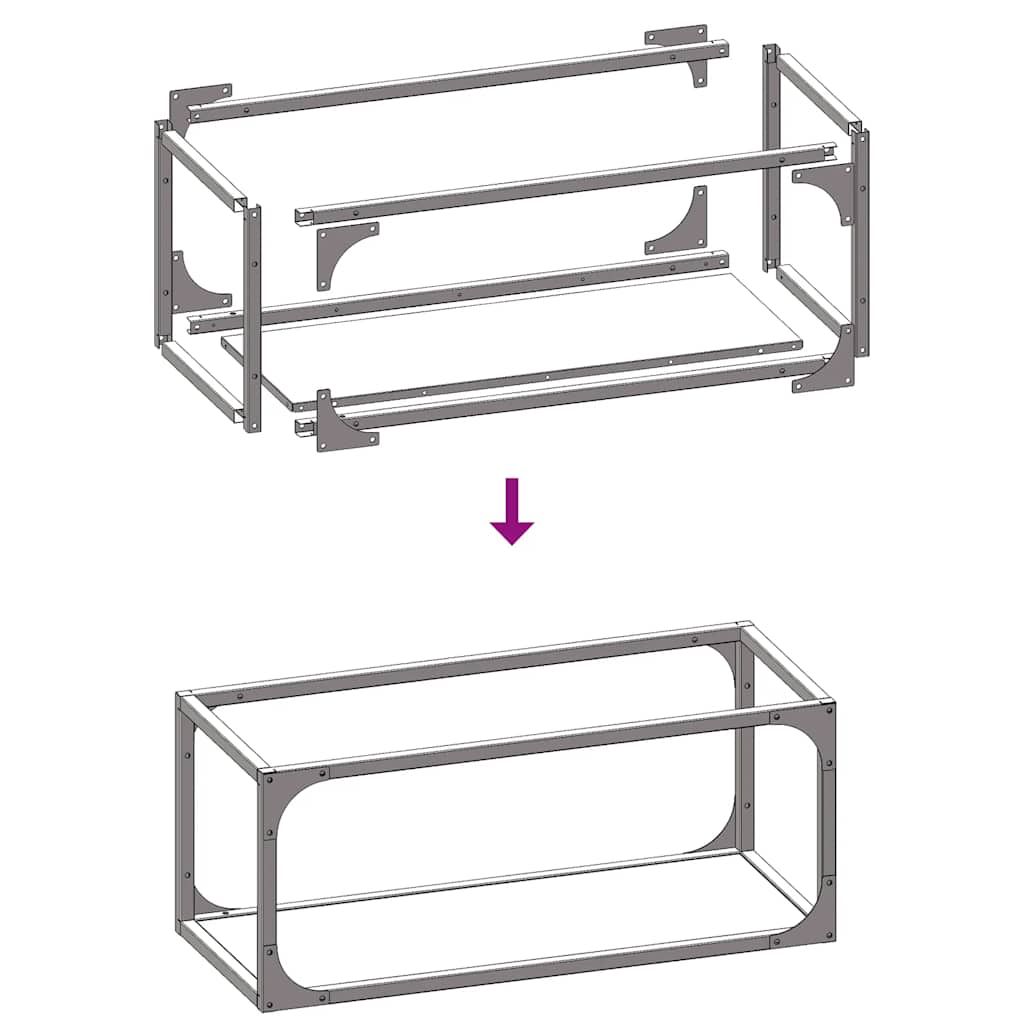 Firewood Rack Anthracite 25x25x60 cm Cold-rolled steel