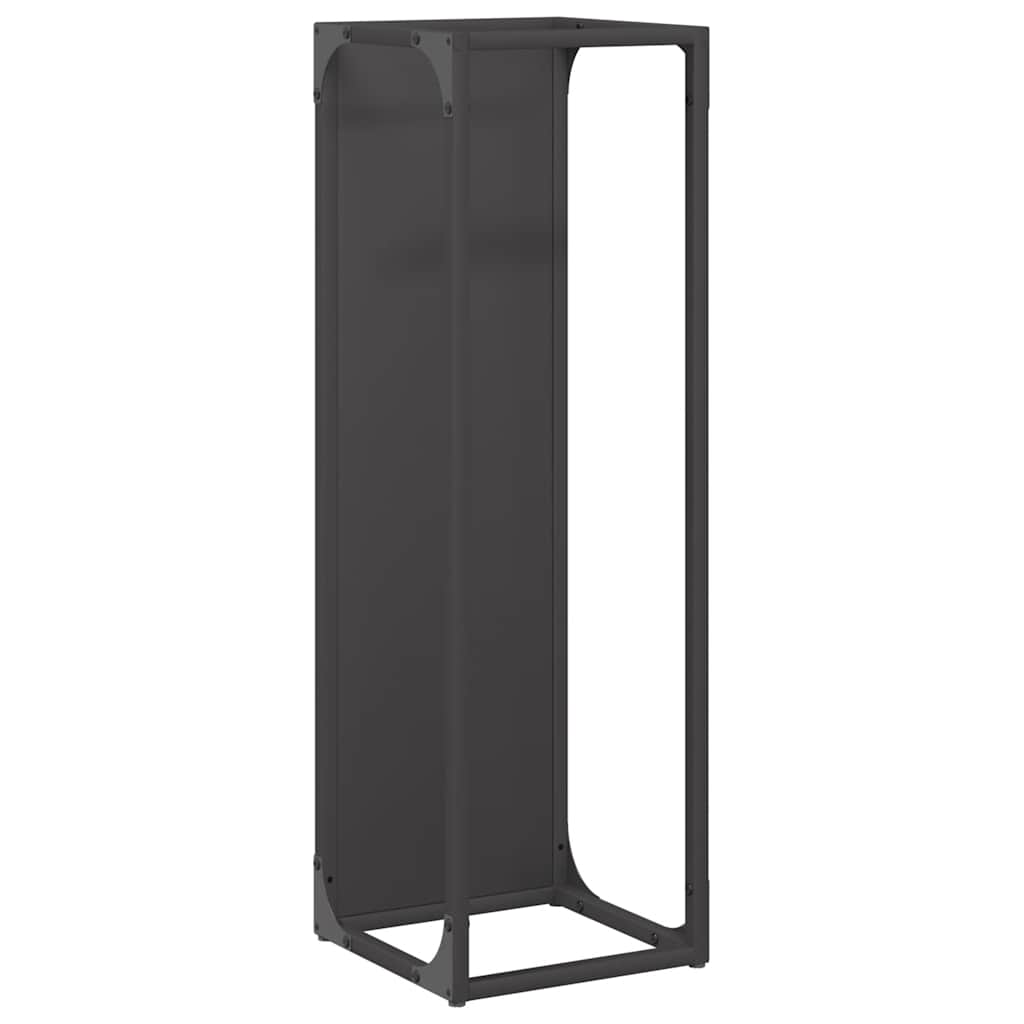 Firewood Rack Black 25x25x80 cm Cold-rolled steel