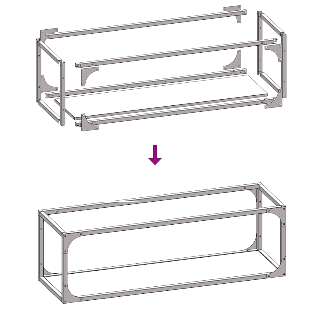 Firewood Rack Black 25x25x80 cm Cold-rolled steel