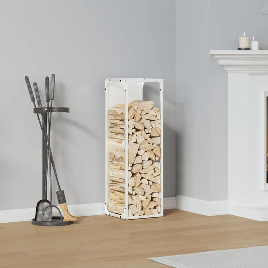 Firewood Rack White 25x25x80 cm Cold-rolled steel