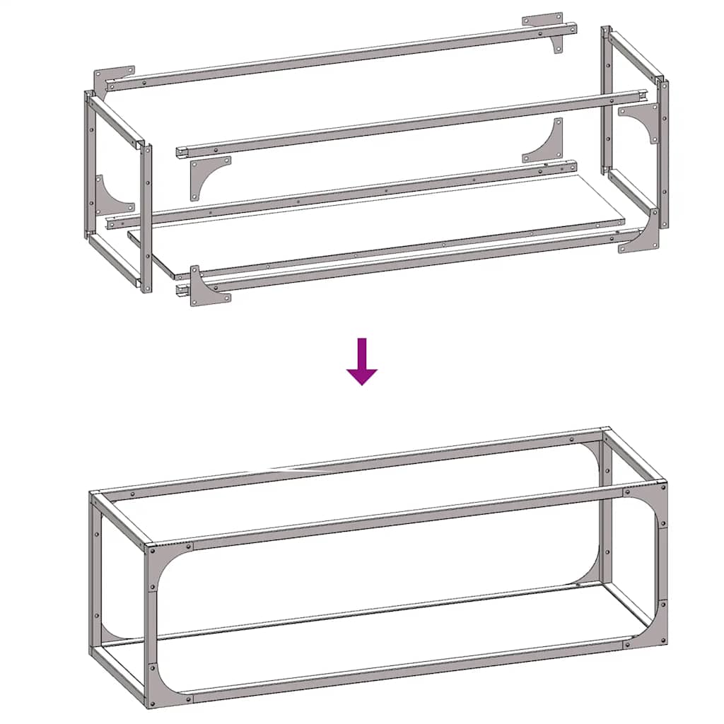 Firewood Rack Anthracite 25x25x80 cm Cold-rolled steel