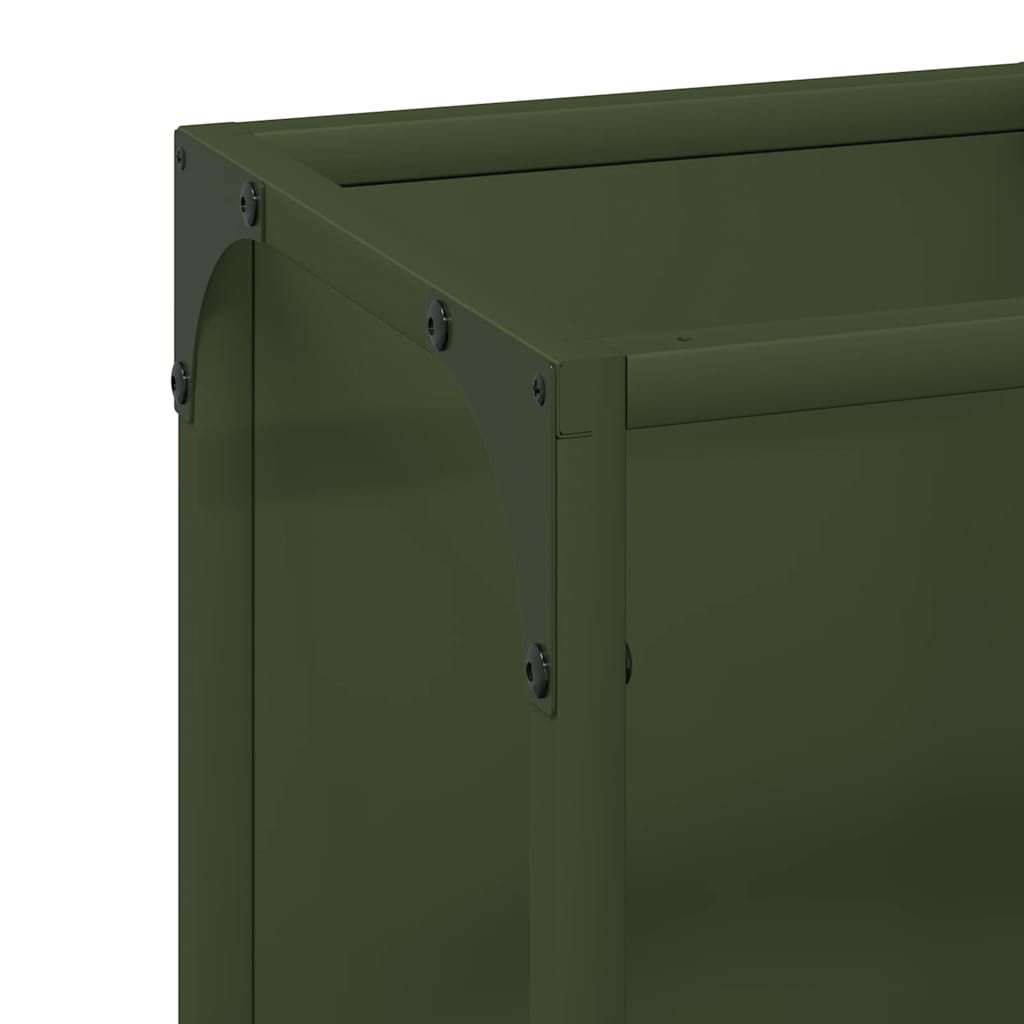 Firewood Rack Olive Green 25x25x80 cm Cold-rolled steel