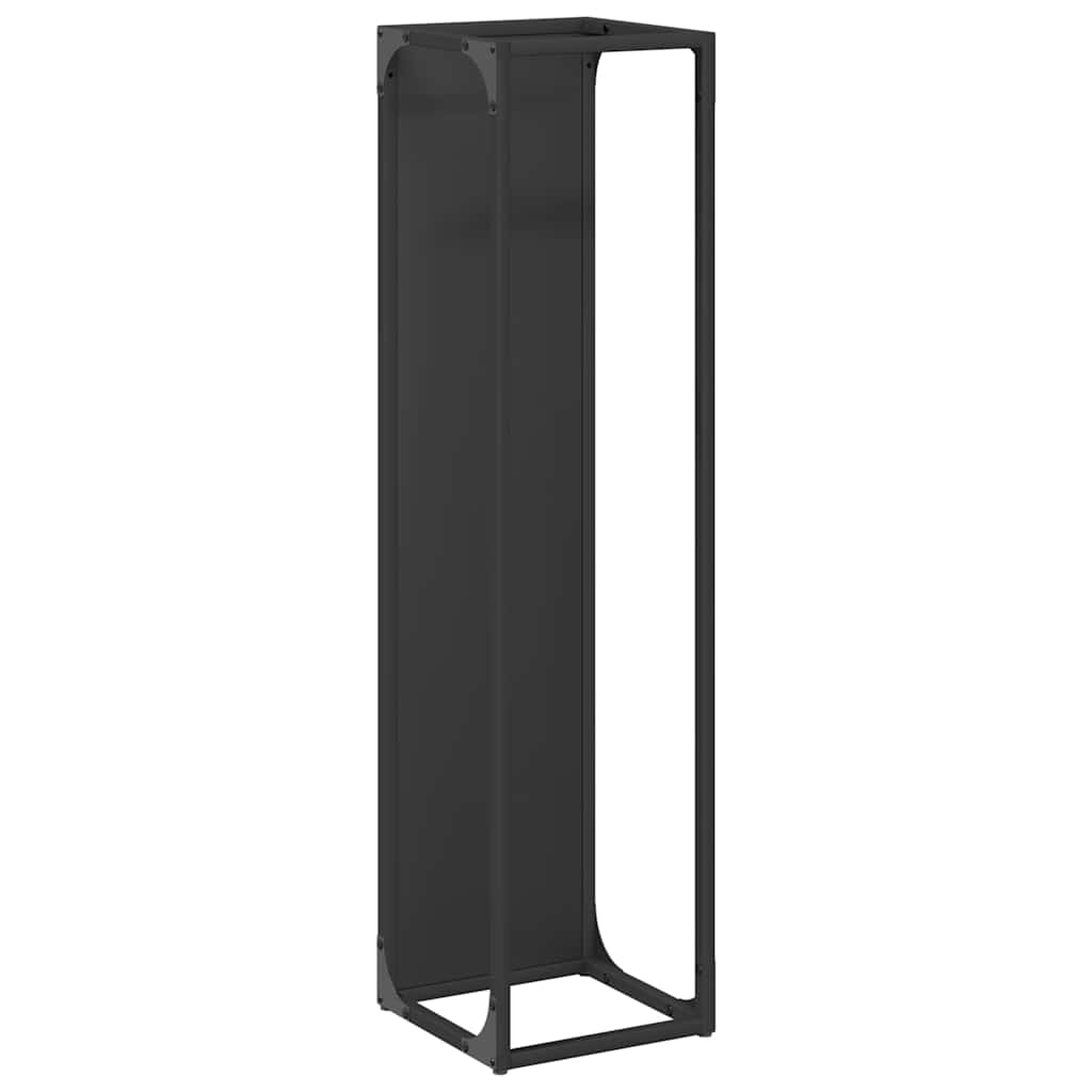 Firewood Rack Black 25x25x100 cm Cold-rolled steel