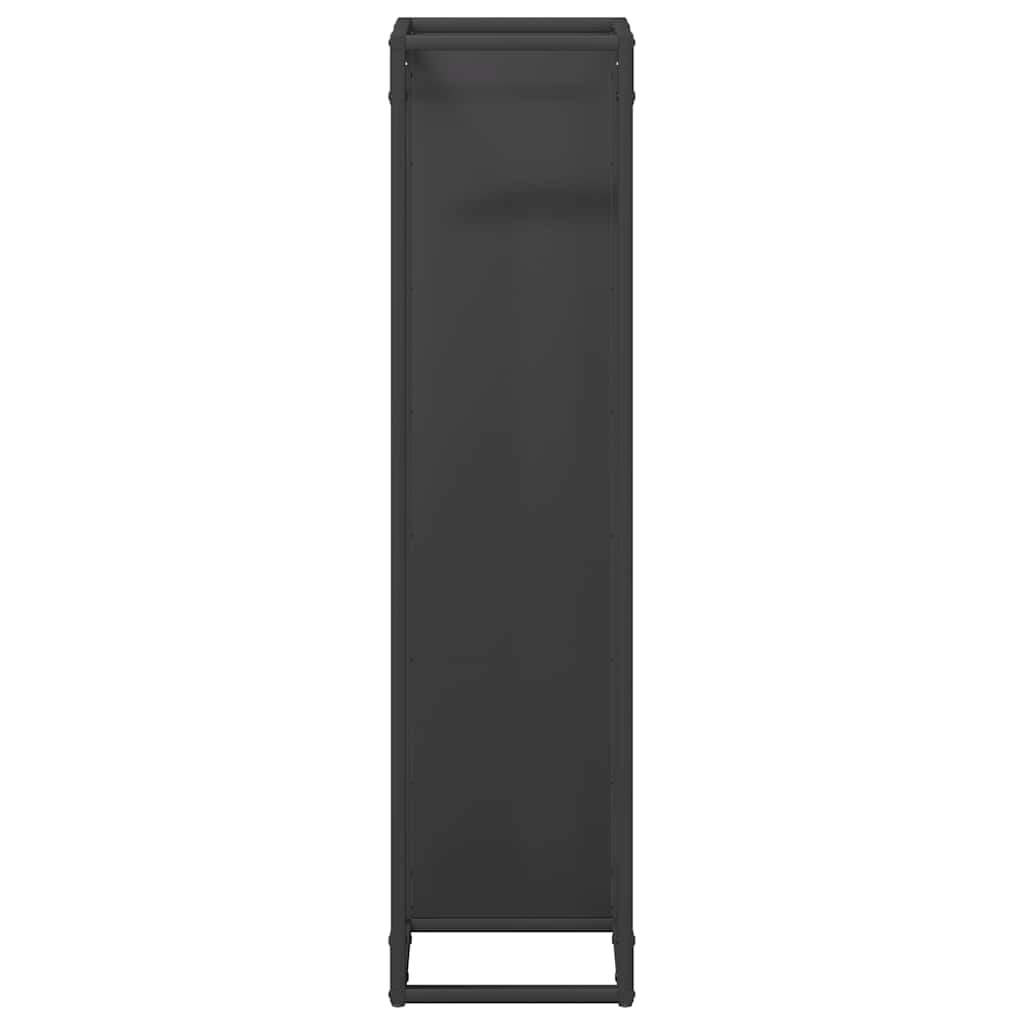 Firewood Rack Black 25x25x100 cm Cold-rolled steel