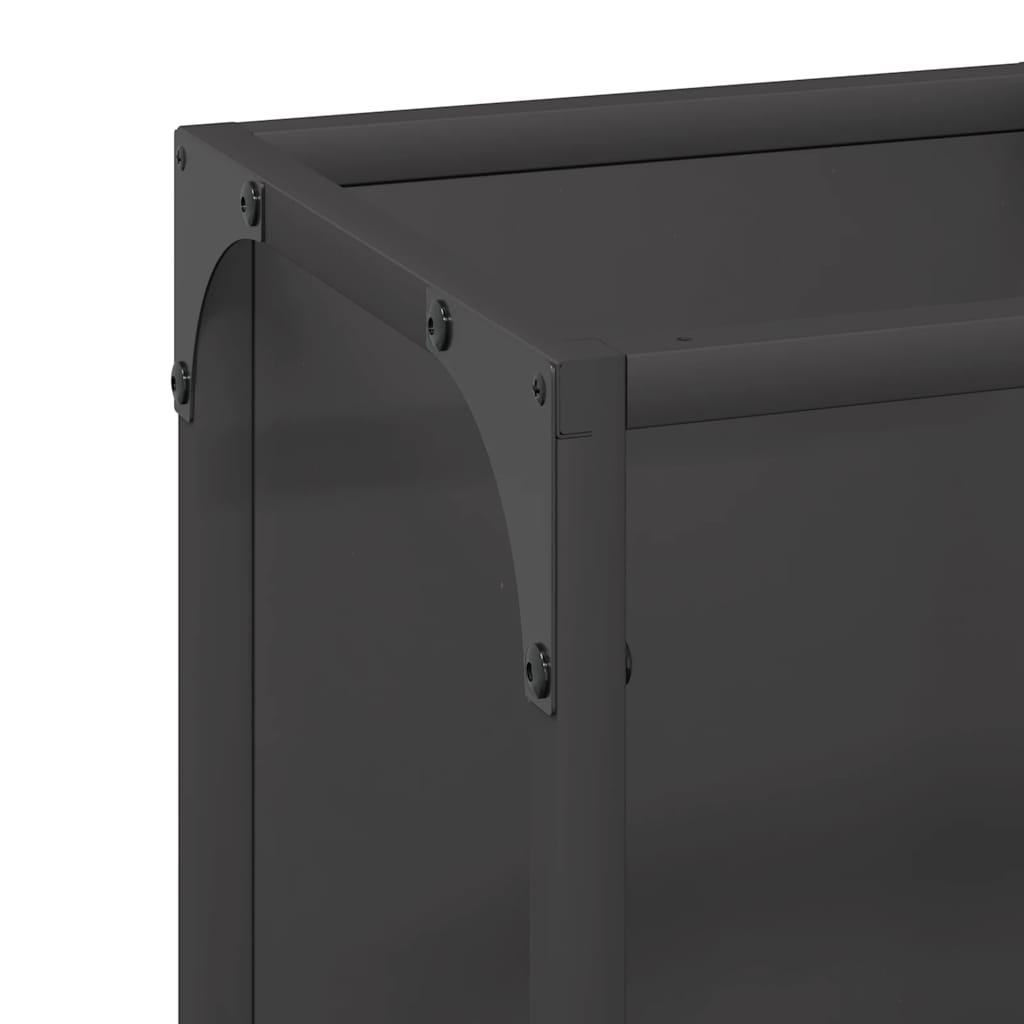 Firewood Rack Black 25x25x100 cm Cold-rolled steel