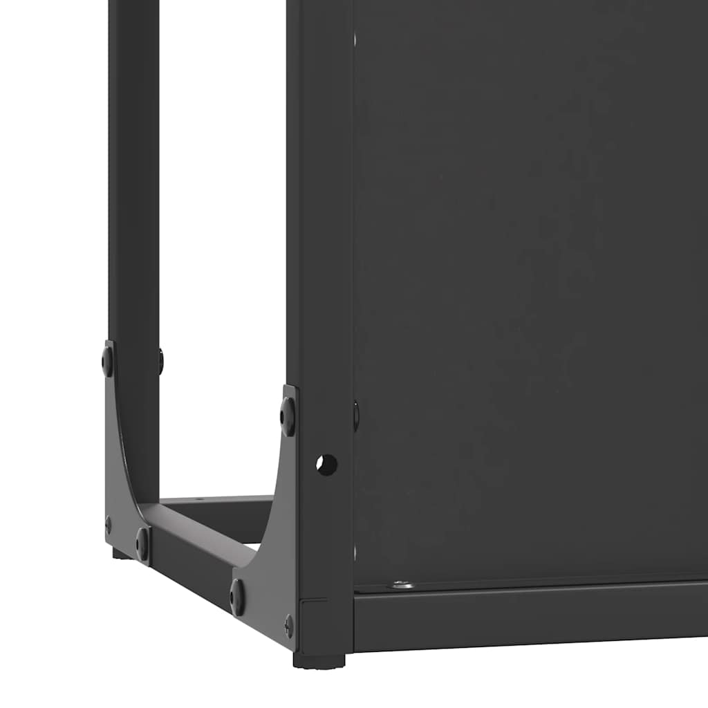Firewood Rack Black 25x25x100 cm Cold-rolled steel
